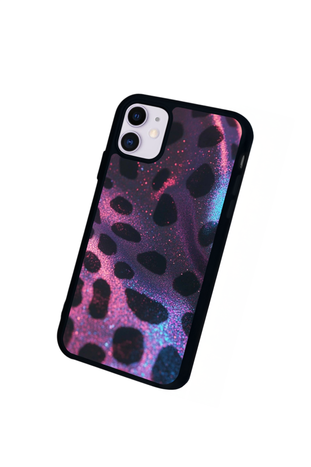 iPhone 11 Uyumlu Hologram Leopar Tasarımlı Glossy Premium Kılıf