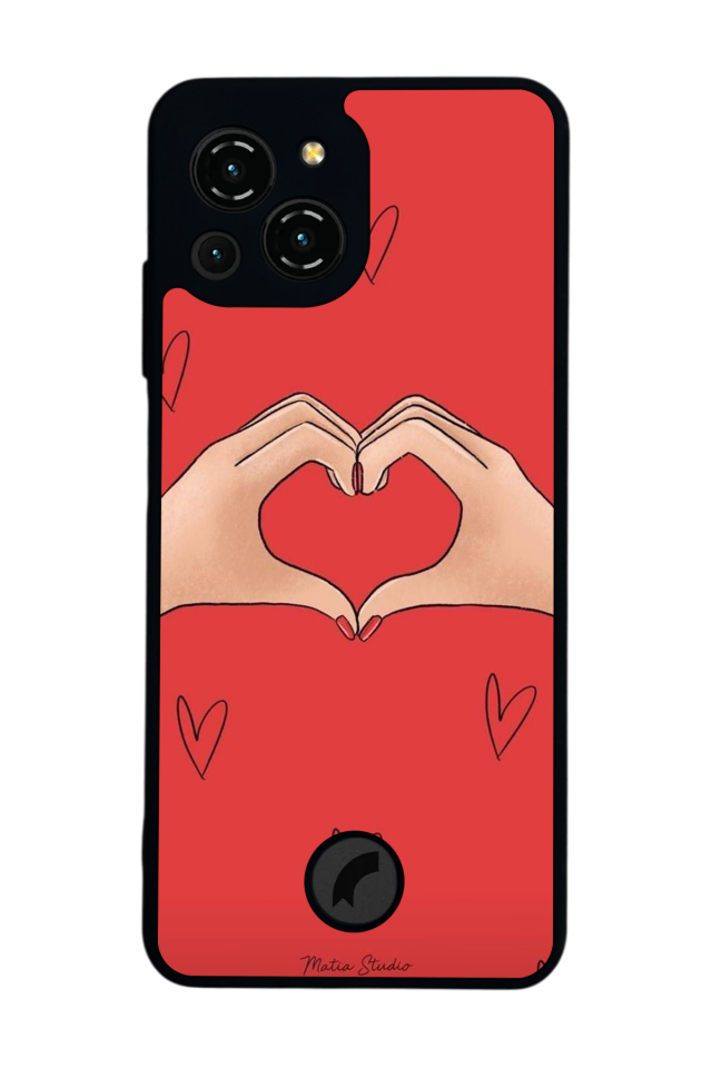 Reeder S23 Pro Max Uyumlu Kalp Love Tasarımlı Glossy Premium Kılıf