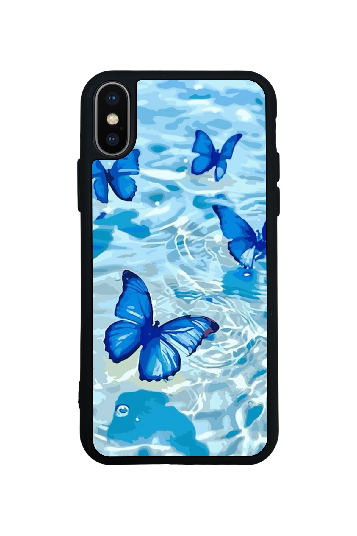 iPhone X/ XS Uyumlu Kelebek Tasarımlı Glossy Premium Kılıf