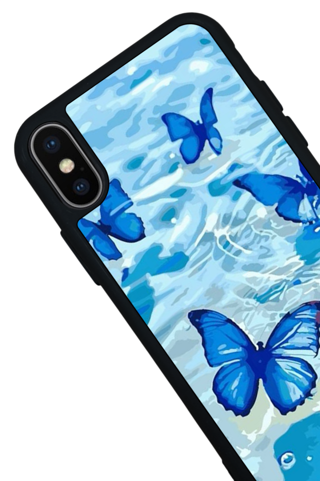 iPhone X/ XS Uyumlu Kelebek Tasarımlı Glossy Premium Kılıf