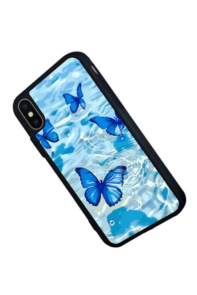 iPhone X/ XS Uyumlu Kelebek Tasarımlı Glossy Premium Kılıf