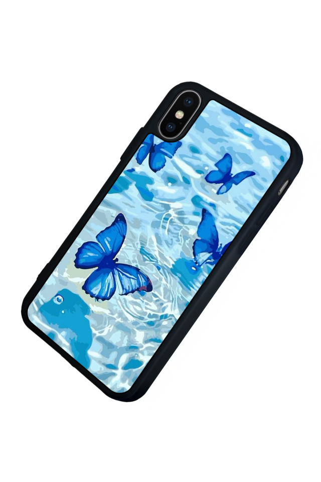 iPhone X/ XS Uyumlu Kelebek Tasarımlı Glossy Premium Kılıf