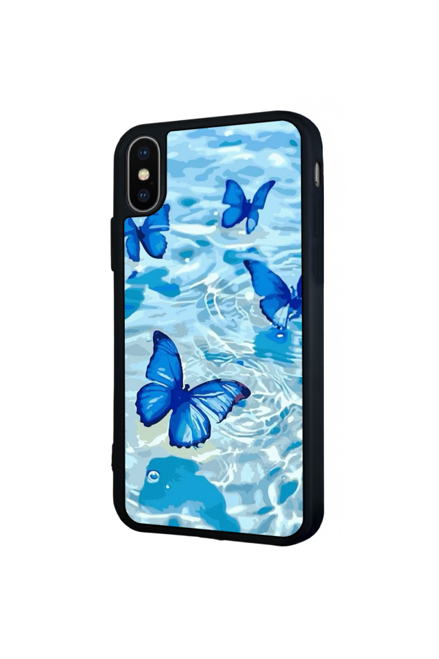 iPhone X/ XS Uyumlu Kelebek Tasarımlı Glossy Premium Kılıf