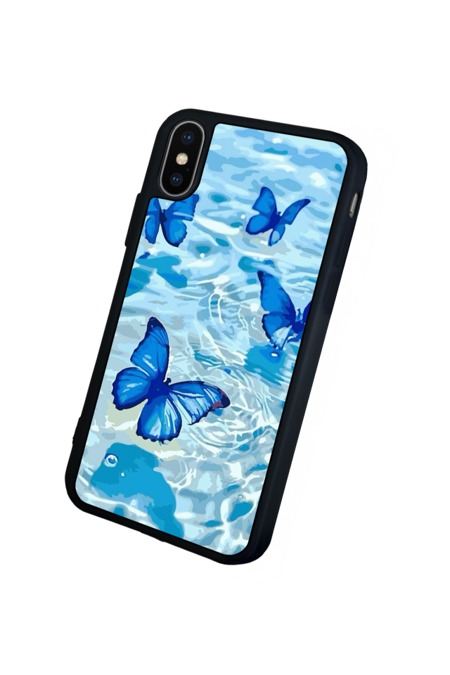iPhone X/ XS Uyumlu Kelebek Tasarımlı Glossy Premium Kılıf