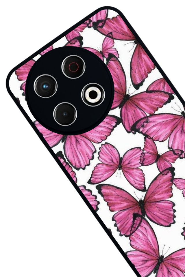 Tecno Spark 30 Pro Uyumlu Kelebek Tasarımlı Glossy Premium Kılıf