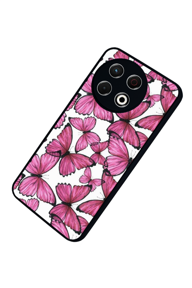 Tecno Spark 30 Pro Uyumlu Kelebek Tasarımlı Glossy Premium Kılıf