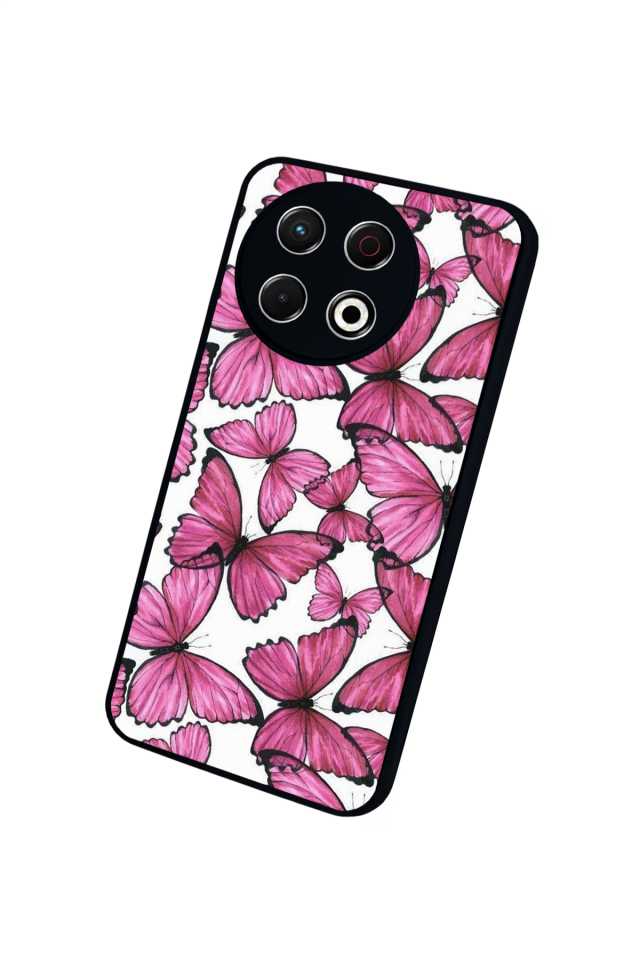 Tecno Spark 30 Pro Uyumlu Kelebek Tasarımlı Glossy Premium Kılıf