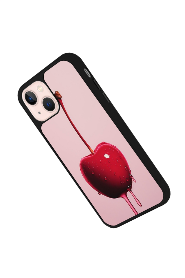 iPhone 15 Uyumlu Kiraz Tasarımlı Glossy Premium Kılıf