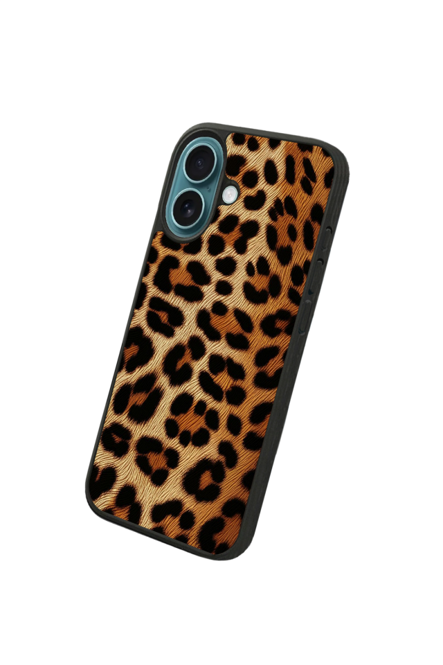 iPhone 16 Uyumlu Leopar Tasarımlı Glossy Premium Kılıf