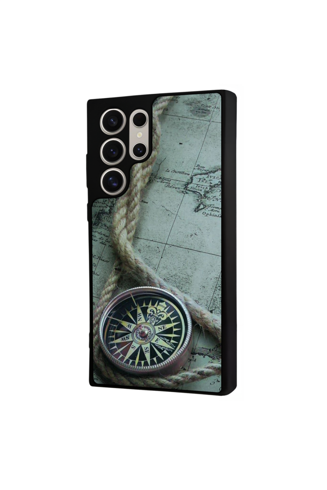 Samsung Galaxy S24 Ultra Uyumlu Pusula Tasarımlı Glossy Premium Kılıf