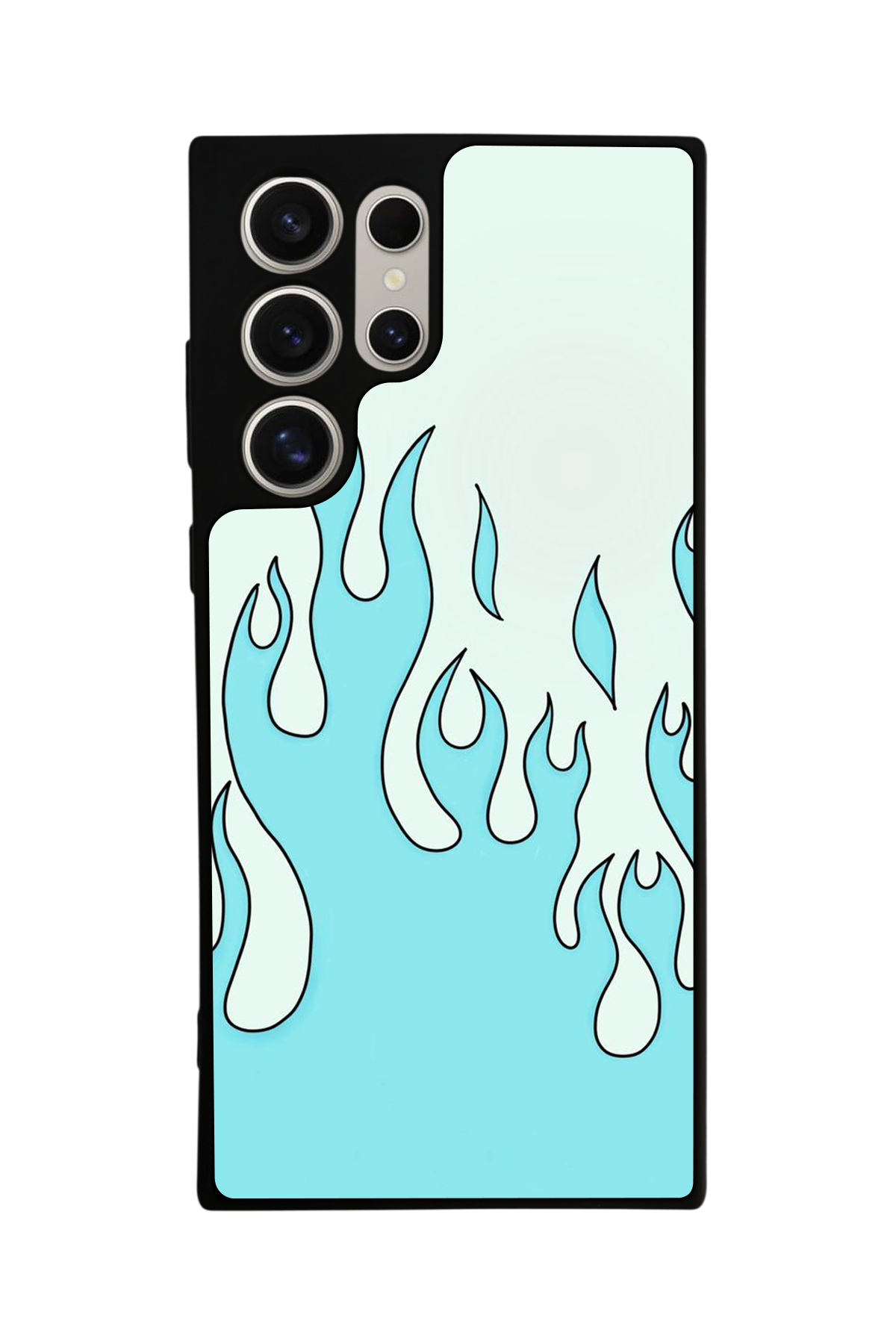 Samsung Galaxy S23 Ultra Uyumlu Retro Flame Patterns Tasarımlı Glossy Premium Kılıf