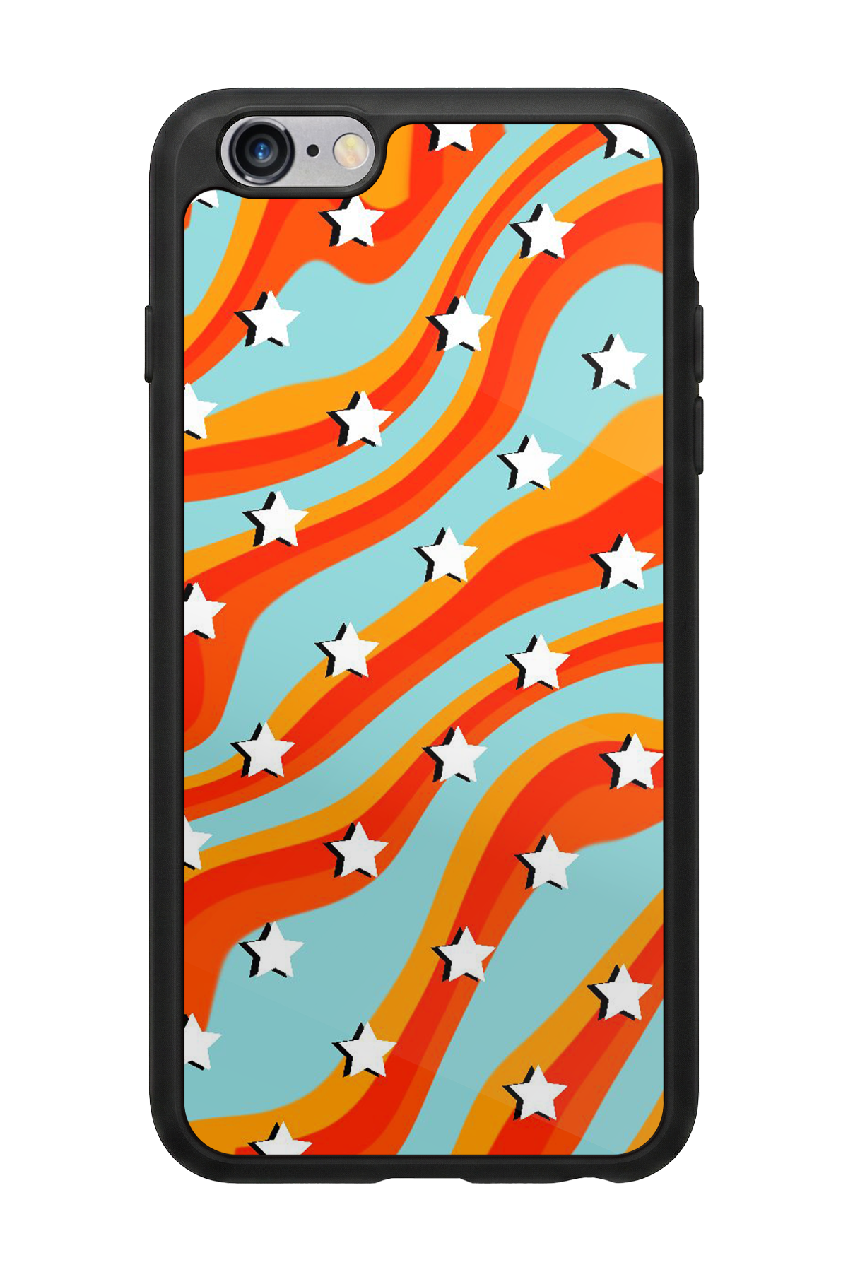 iPhone 6s Plus Uyumlu Retro Yildizlar Tasarımlı Glossy Premium Kılıf