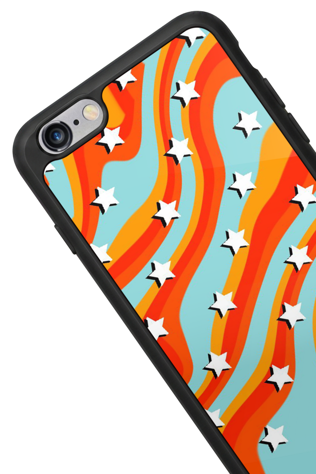 iPhone 6s Plus Uyumlu Retro Yildizlar Tasarımlı Glossy Premium Kılıf