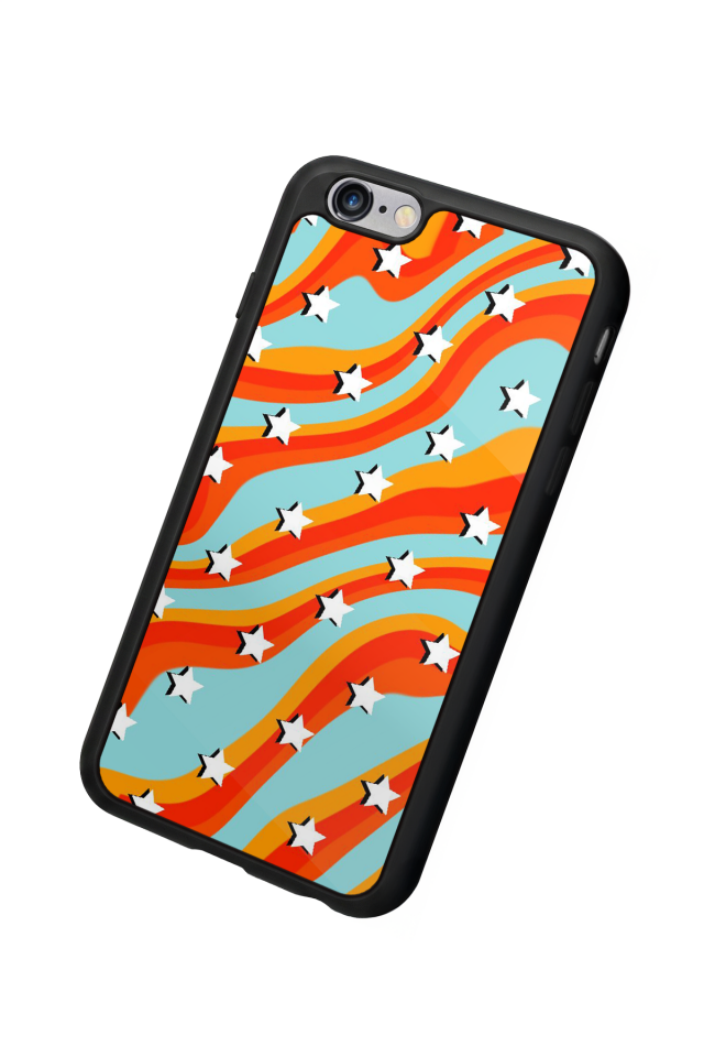 iPhone 6s Plus Uyumlu Retro Yildizlar Tasarımlı Glossy Premium Kılıf