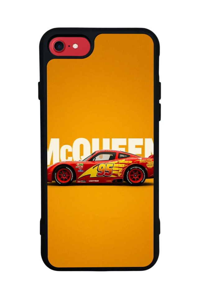 iPhone SE Uyumlu Şimsek McQueen Tasarımlı Glossy Premium Kılıf