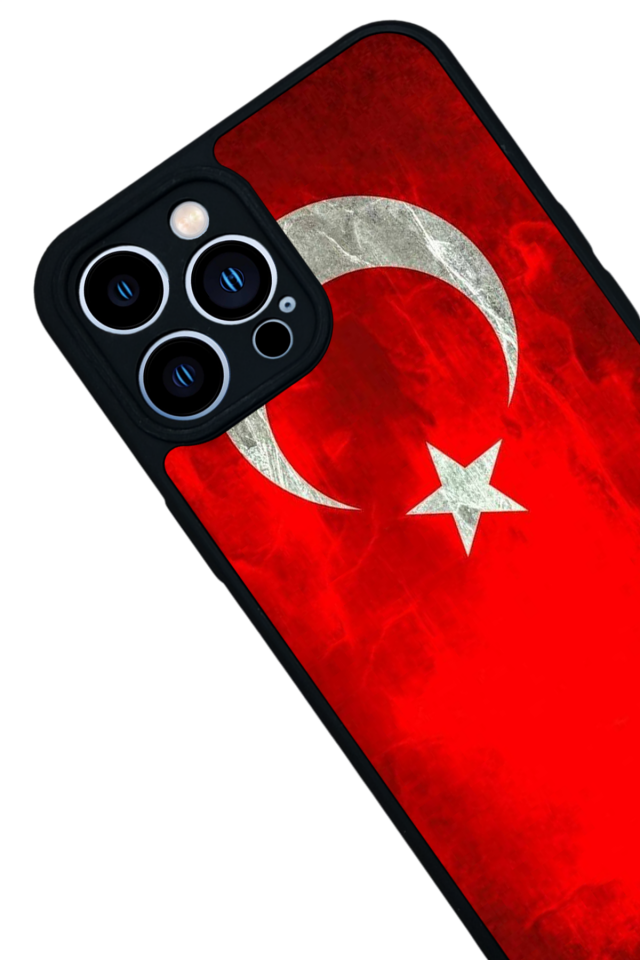 iPhone 13 Pro Max Uyumlu Türk Bayragi Tasarımlı Glossy Premium Kılıf