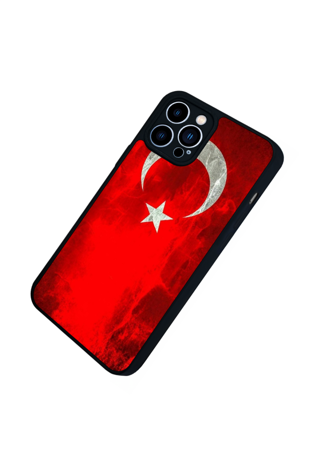 iPhone 13 Pro Max Uyumlu Türk Bayragi Tasarımlı Glossy Premium Kılıf