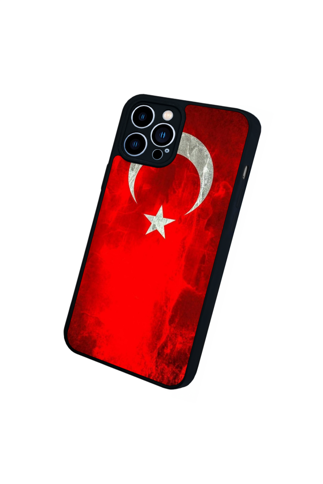 iPhone 13 Pro Max Uyumlu Türk Bayragi Tasarımlı Glossy Premium Kılıf
