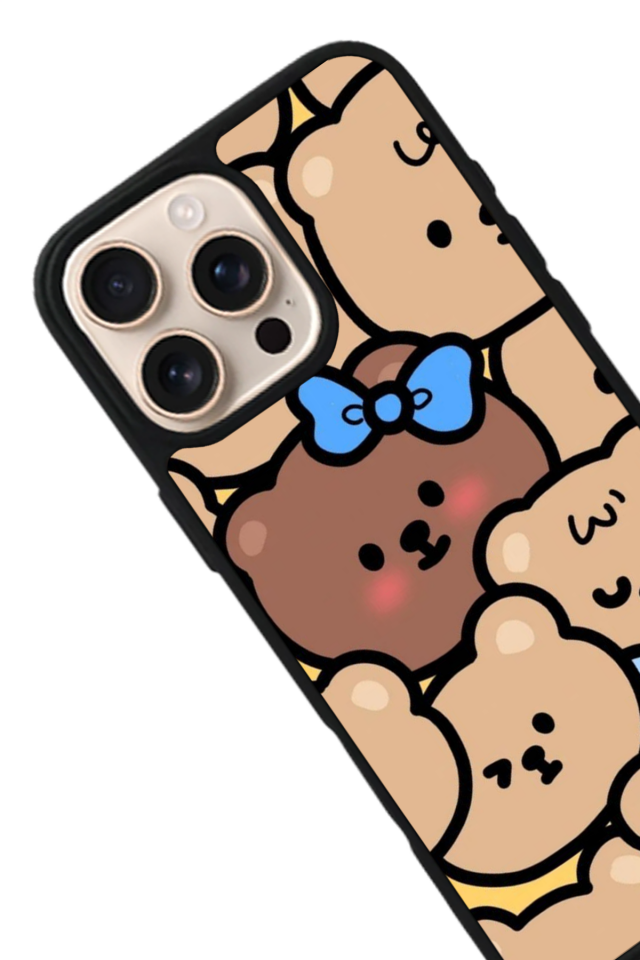 iPhone 14 Pro Uyumlu Ayı Tasarımlı Glossy Premium Kılıf