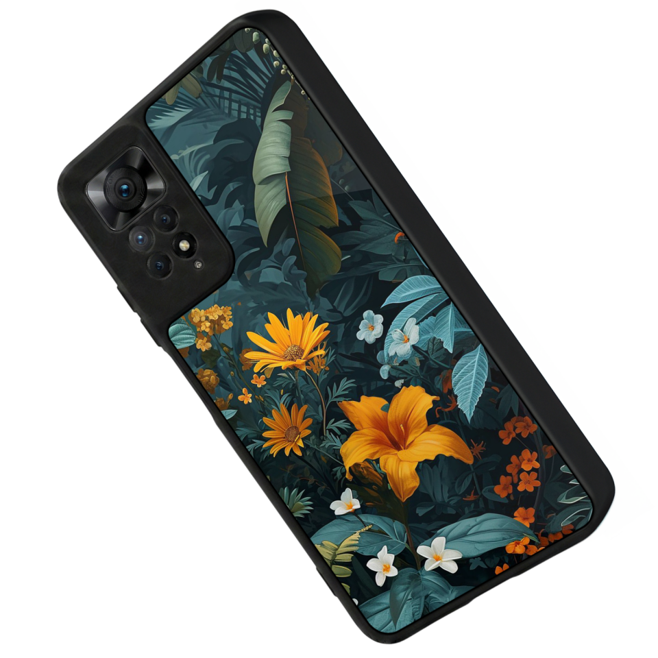 Xiaomi Redmi Note 11 Pro Uyumlu Botanik Tasarımlı Glossy Premium Kılıf