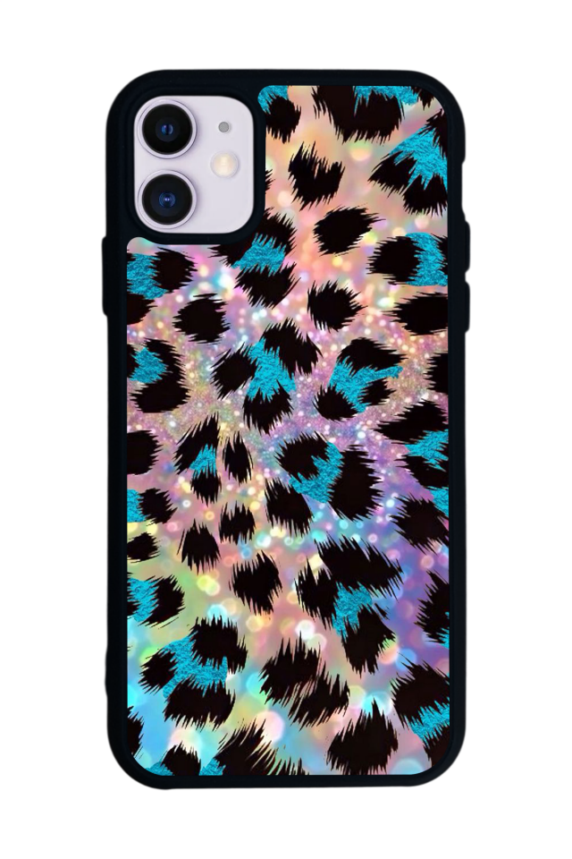 iPhone 11 Uyumlu Hologram Leopar Tasarımlı Glossy Premium Kılıf