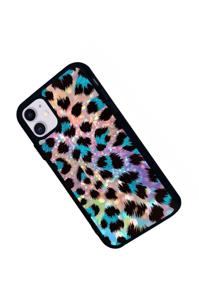 iPhone 11 Uyumlu Hologram Leopar Tasarımlı Glossy Premium Kılıf