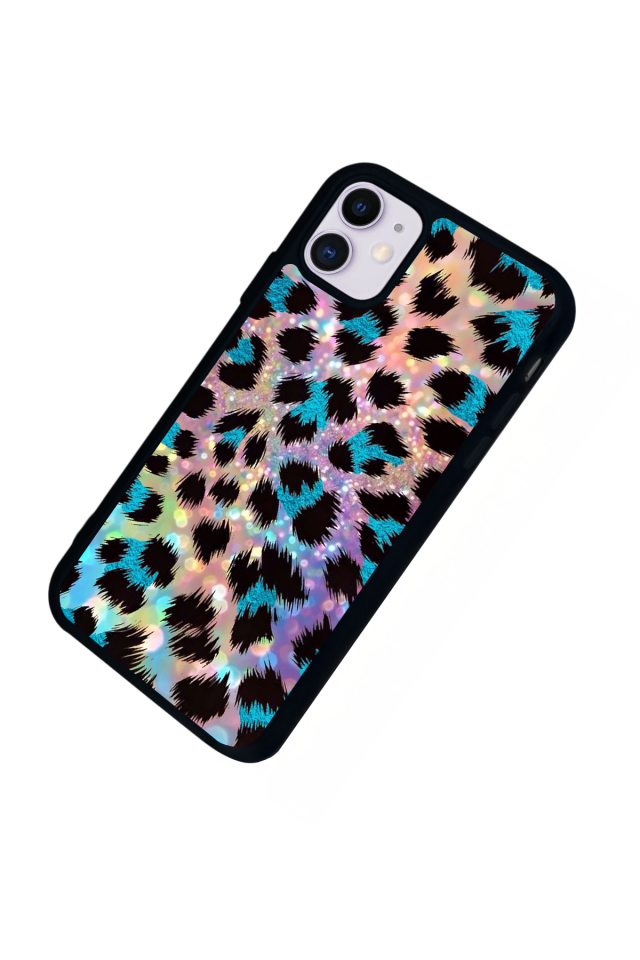 iPhone 11 Uyumlu Hologram Leopar Tasarımlı Glossy Premium Kılıf