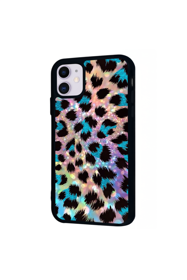 iPhone 11 Uyumlu Hologram Leopar Tasarımlı Glossy Premium Kılıf