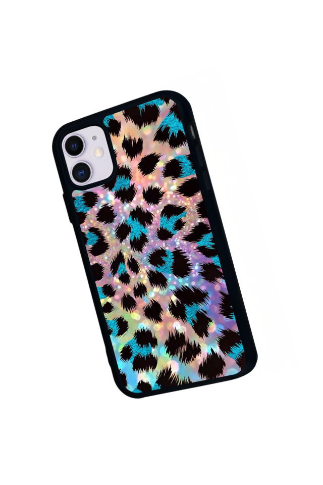 iPhone 11 Uyumlu Hologram Leopar Tasarımlı Glossy Premium Kılıf