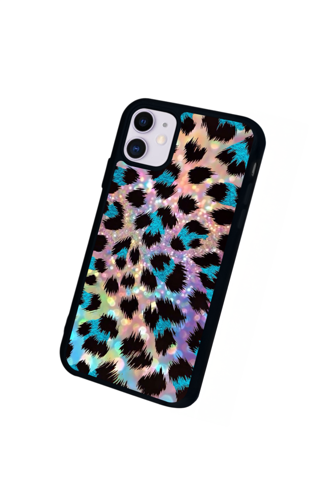 iPhone 11 Uyumlu Hologram Leopar Tasarımlı Glossy Premium Kılıf