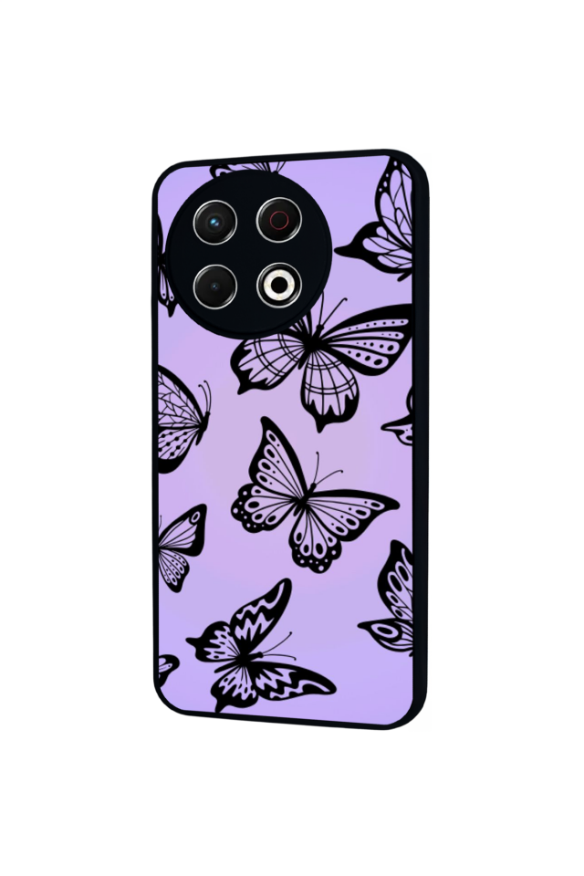 Tecno Spark 30 Pro Uyumlu Kelebek Tasarımlı Glossy Premium Kılıf