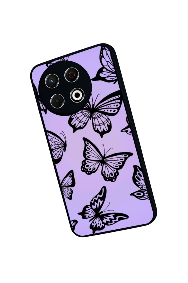 Tecno Spark 30 Pro Uyumlu Kelebek Tasarımlı Glossy Premium Kılıf