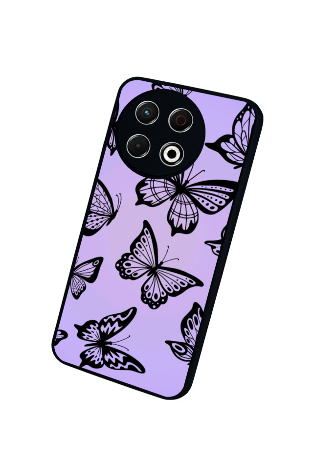 Tecno Spark 30 Pro Uyumlu Kelebek Tasarımlı Glossy Premium Kılıf