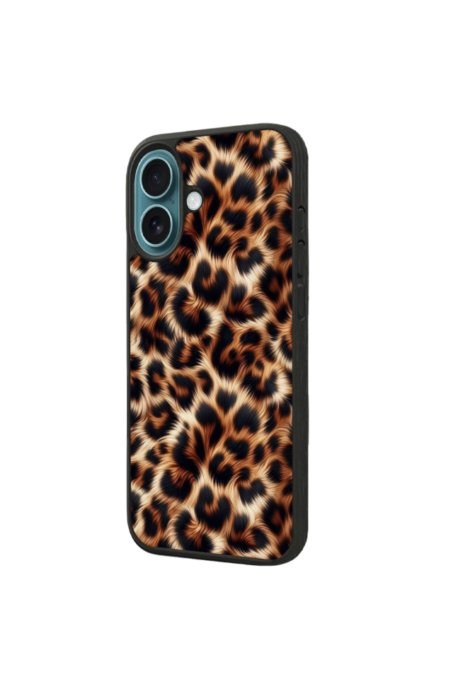 iPhone 16 Uyumlu Leopar Tasarımlı Glossy Premium Kılıf