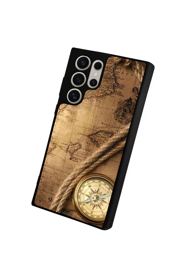 Samsung Galaxy S24 Ultra Uyumlu Pusula Tasarımlı Glossy Premium Kılıf