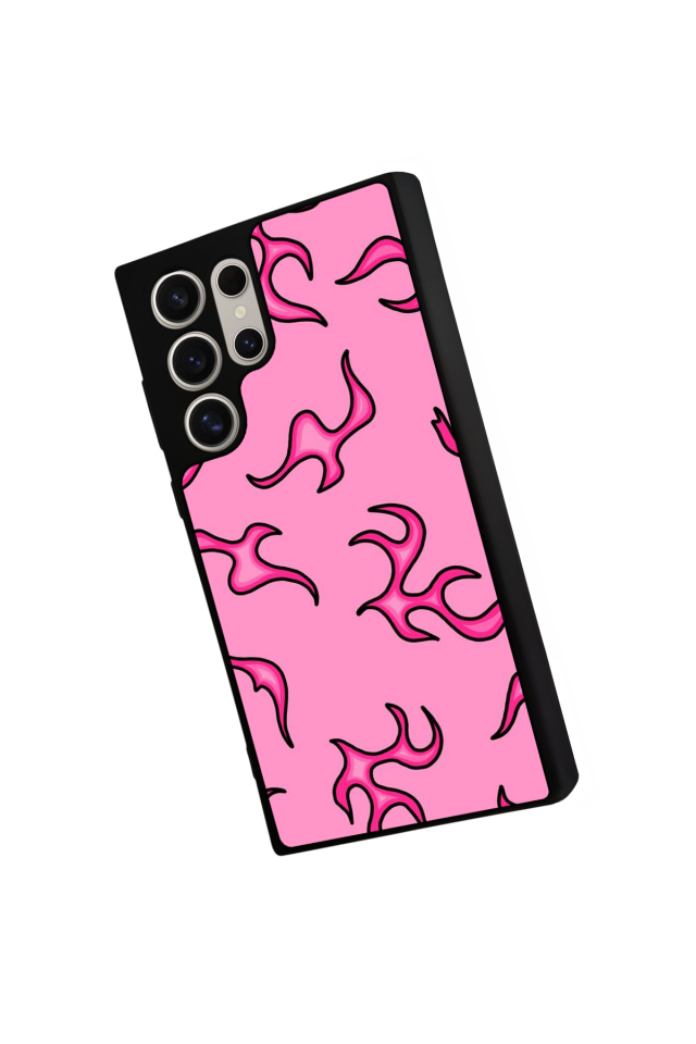 Samsung Galaxy S23 Ultra Uyumlu Retro Flame Patterns Tasarımlı Glossy Premium Kılıf