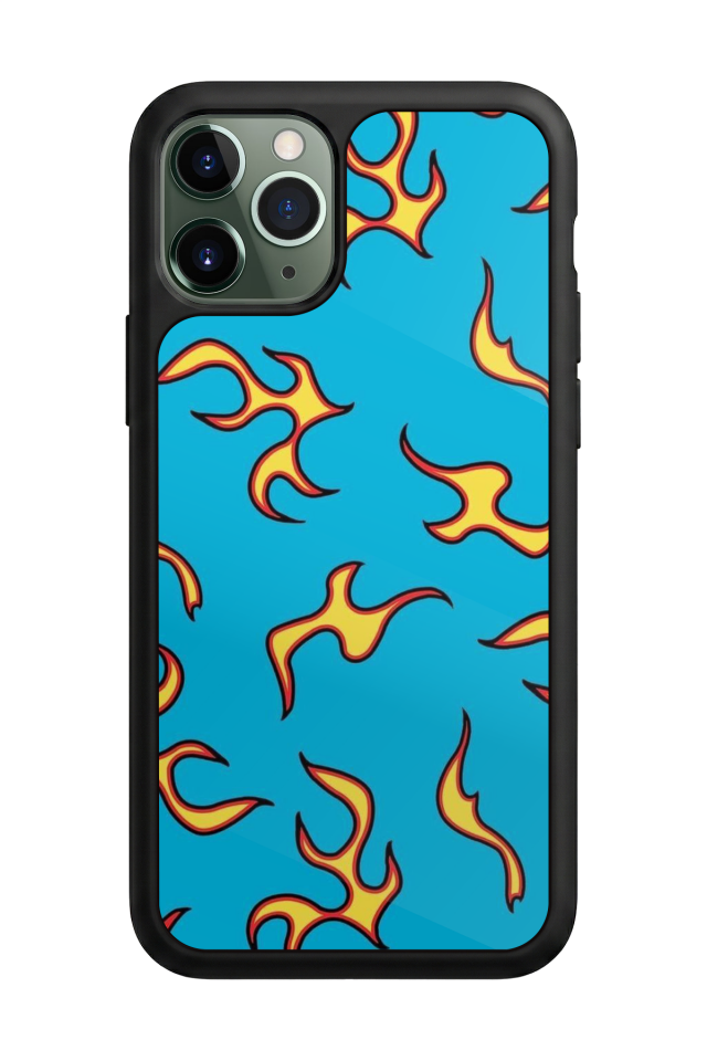 iPhone 11 Pro Uyumlu Retro Flame Patterns Tasarımlı Glossy Premium Kılıf