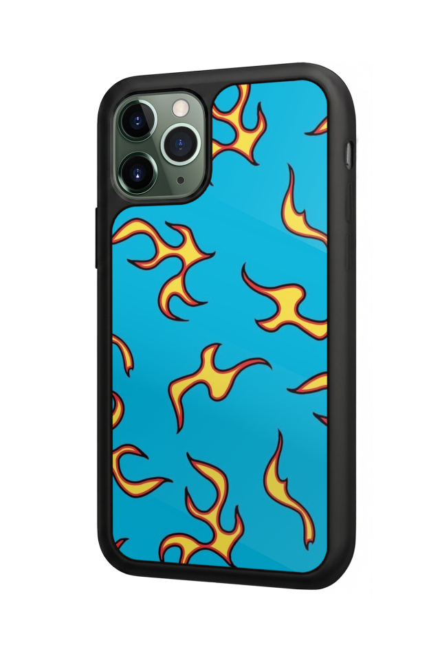 iPhone 11 Pro Uyumlu Retro Flame Patterns Tasarımlı Glossy Premium Kılıf