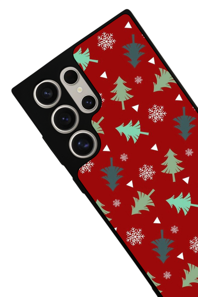 Samsung Galaxy S22 Ultra Uyumlu Yilbasi Christmas Tasarımlı Glossy Premium Kılıf