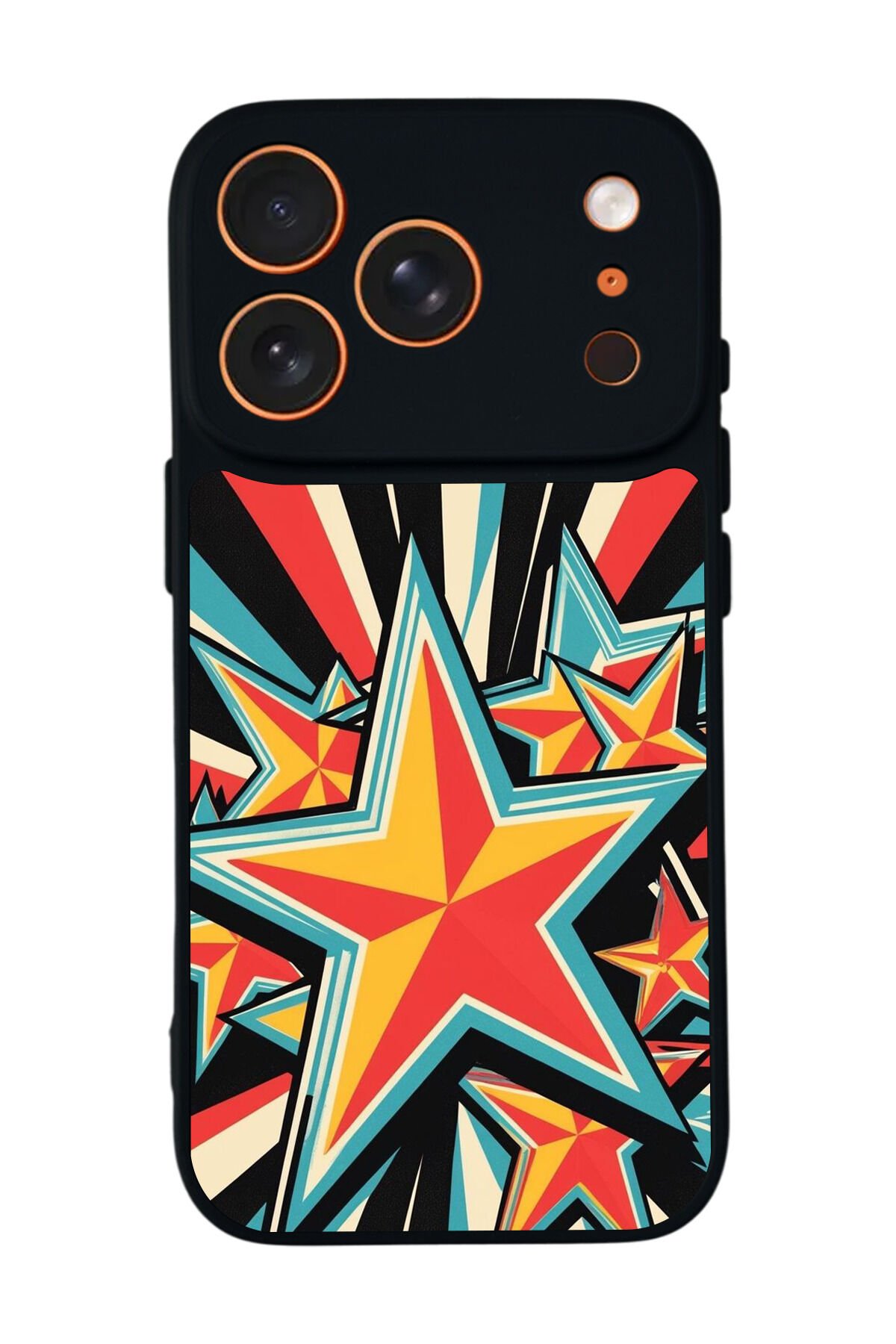 iPhone 17 Pro Uyumlu Retro Yildizlar Tasarımlı Glossy Premium Kılıf