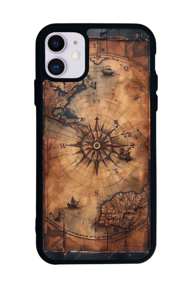 iPhone 11 Uyumlu Harita Tasarımlı Glossy Premium Kılıf