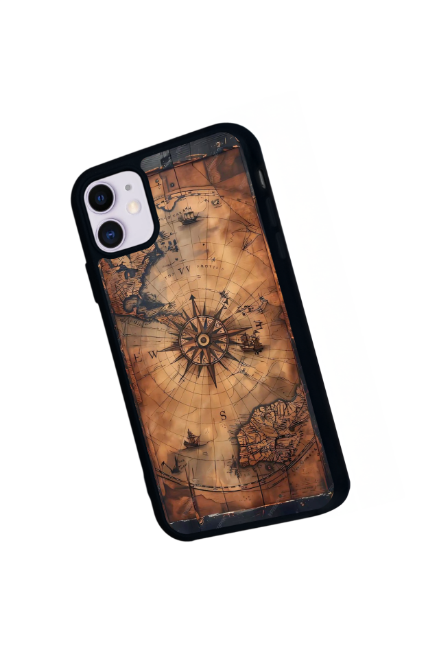 iPhone 11 Uyumlu Harita Tasarımlı Glossy Premium Kılıf