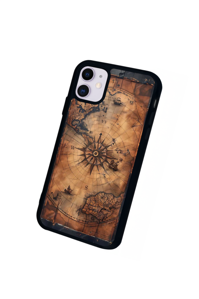 iPhone 11 Uyumlu Harita Tasarımlı Glossy Premium Kılıf