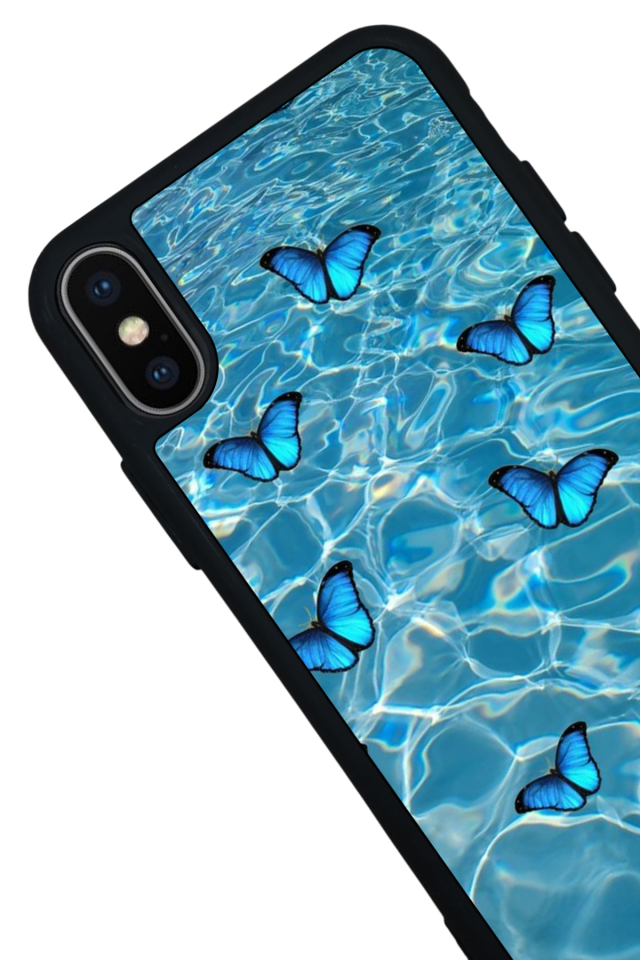 iPhone X/ XS Uyumlu Kelebek Tasarımlı Glossy Premium Kılıf