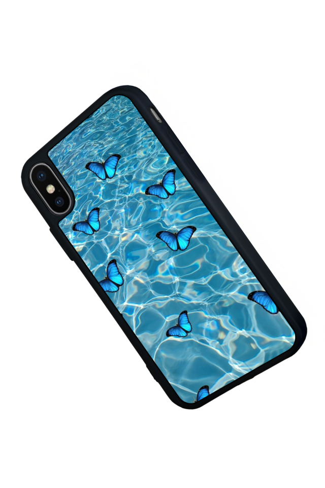 iPhone X/ XS Uyumlu Kelebek Tasarımlı Glossy Premium Kılıf