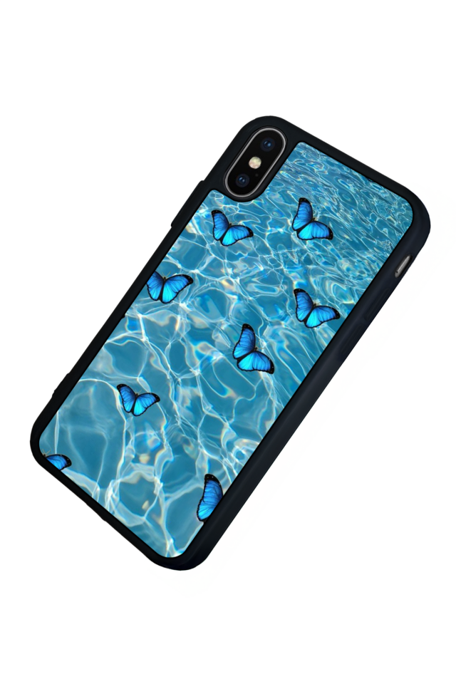 iPhone X/ XS Uyumlu Kelebek Tasarımlı Glossy Premium Kılıf