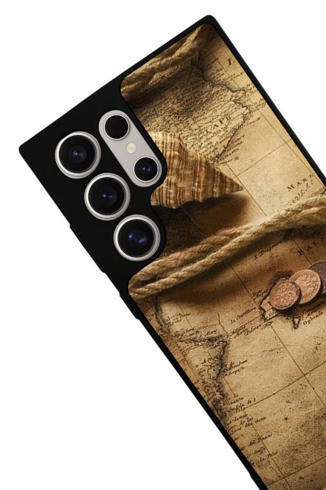 Samsung Galaxy S24 Ultra Uyumlu Pusula Tasarımlı Glossy Premium Kılıf