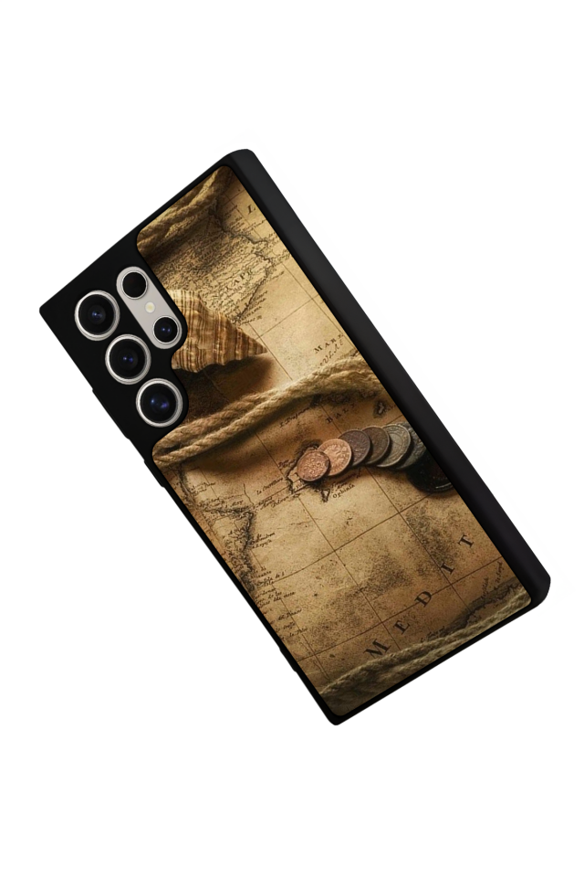 Samsung Galaxy S24 Ultra Uyumlu Pusula Tasarımlı Glossy Premium Kılıf