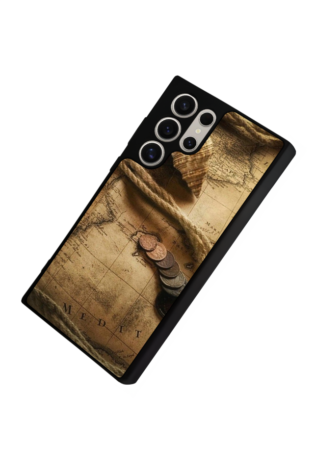 Samsung Galaxy S24 Ultra Uyumlu Pusula Tasarımlı Glossy Premium Kılıf