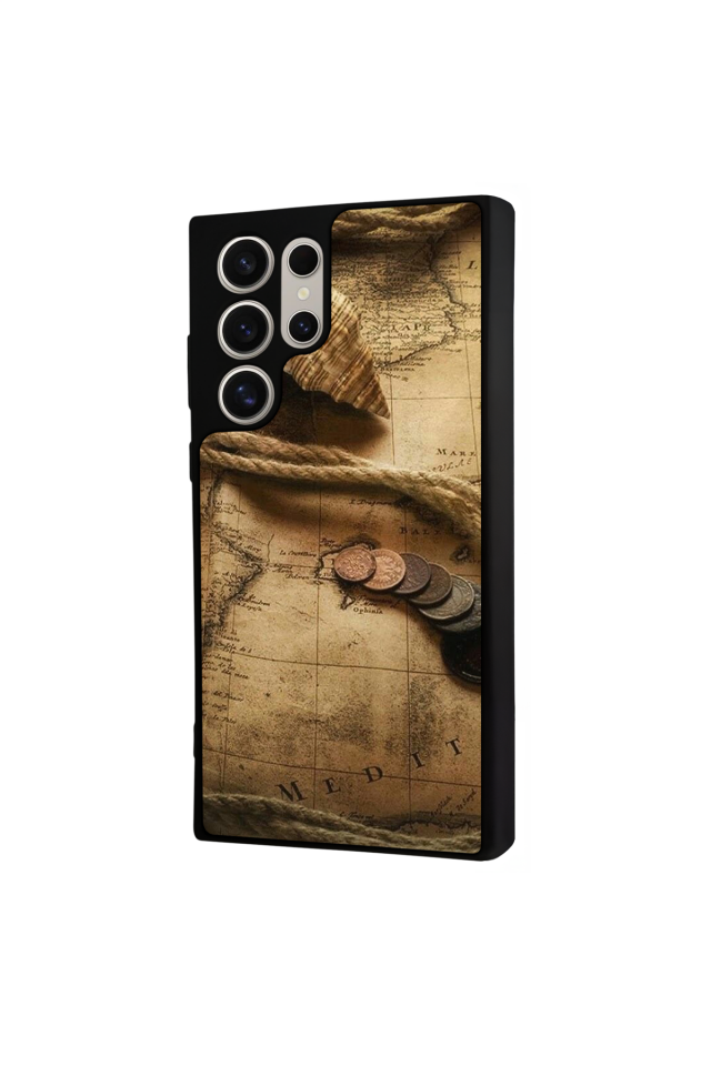 Samsung Galaxy S24 Ultra Uyumlu Pusula Tasarımlı Glossy Premium Kılıf